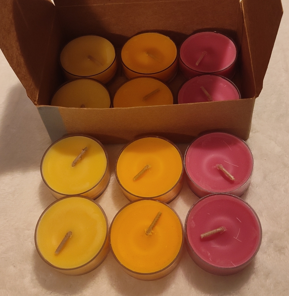 Set of Yellow and Pink Tealight Candles